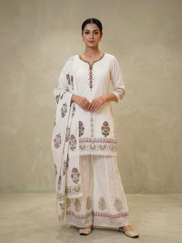 Avni Block-Print Sharara Set | KS 68