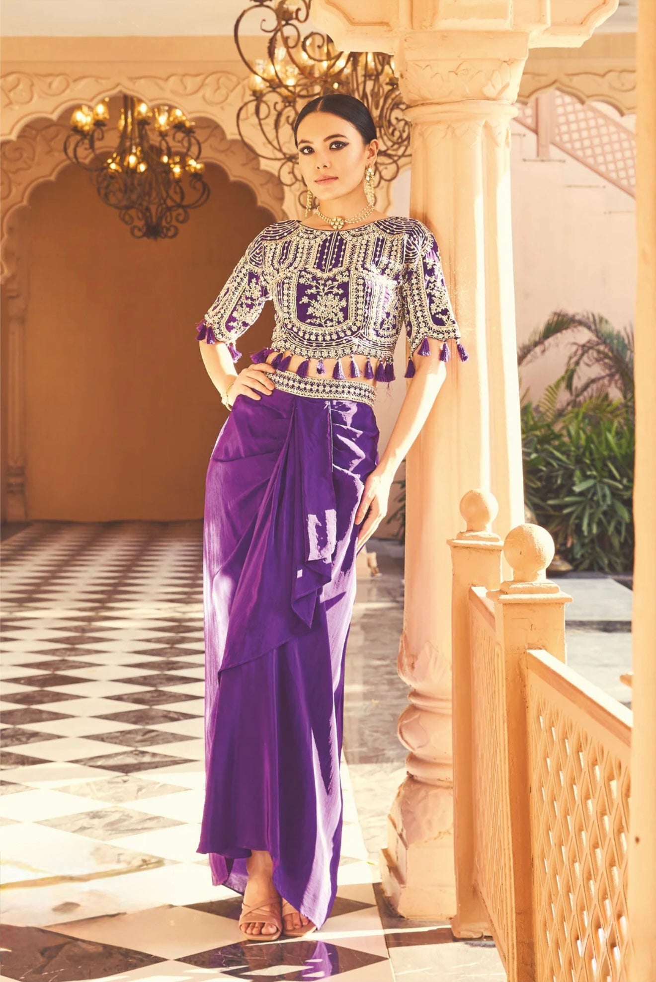 Royal Amethyst Draped Set