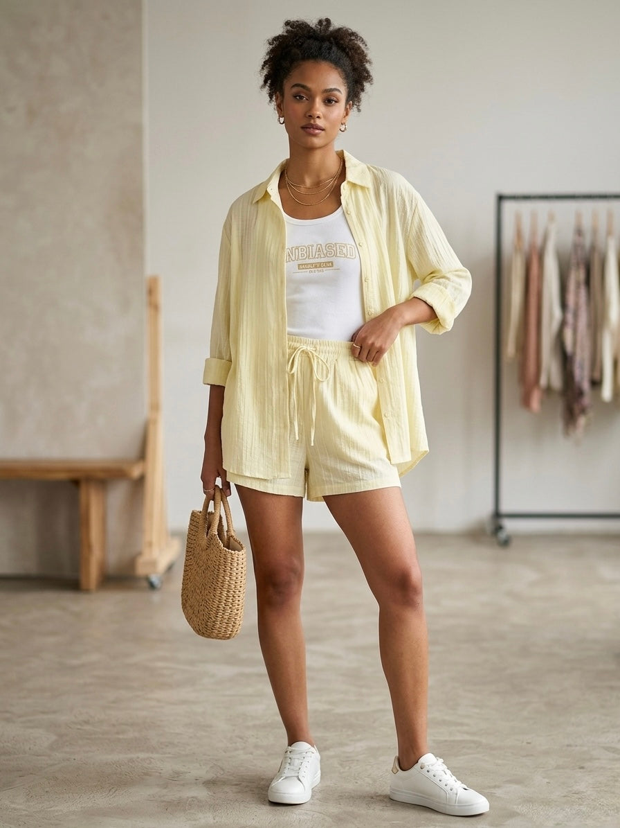 Malibu Gauze Shirt &amp; Short Set