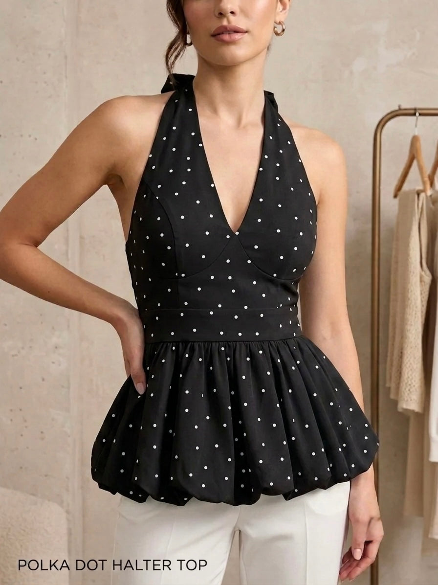 Cherry Pop Peplum Top - ST 10