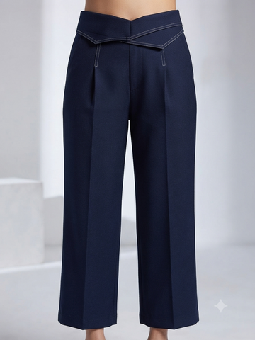 Astrid Cross-Waist Wide-Leg Trousers