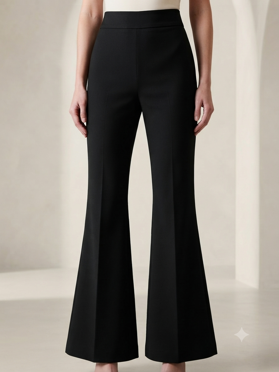 High-Waisted Flare Trousers