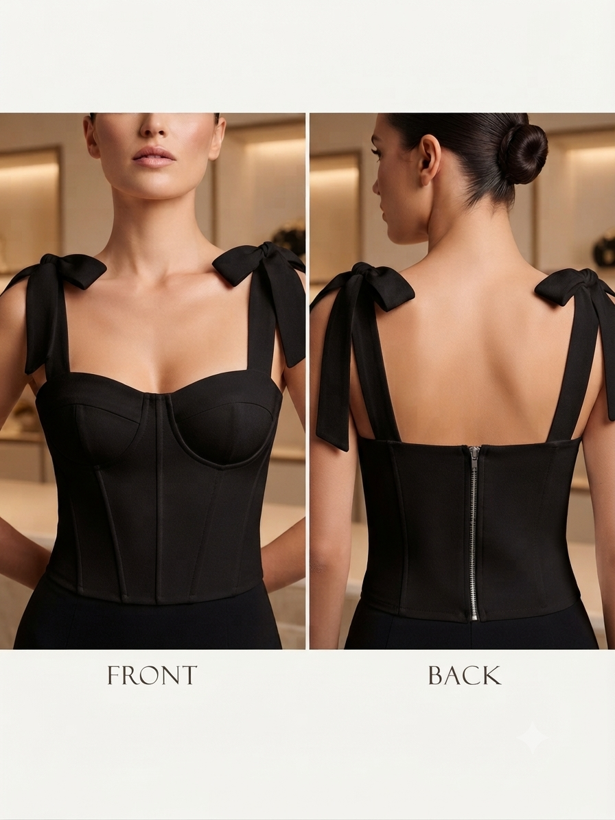 Tie-Shoulder Corset Top