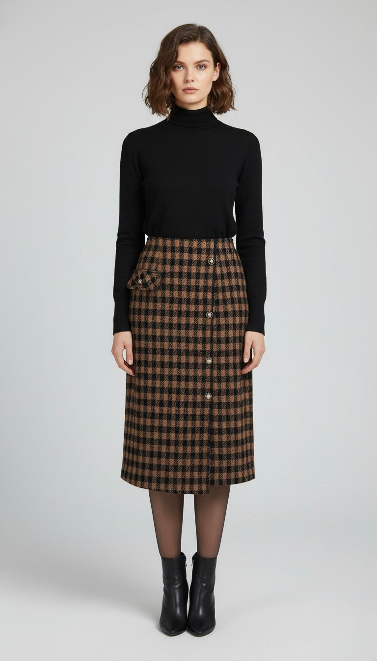 Classic Weave Wool Skirt