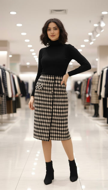 Classic Weave Wool Skirt