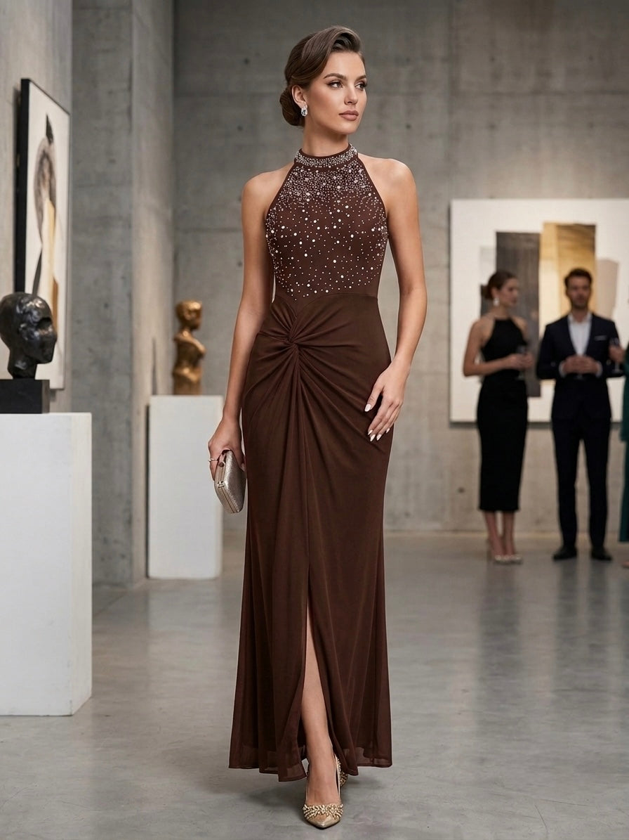Evelyn Knot Front Halter Dress - SD 71