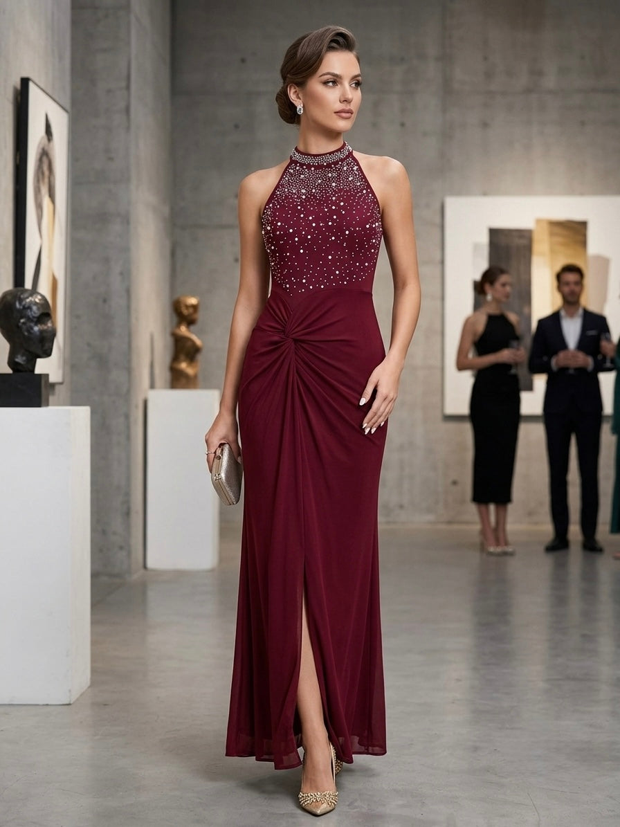 Evelyn Knot Front Halter Dress - SD 71