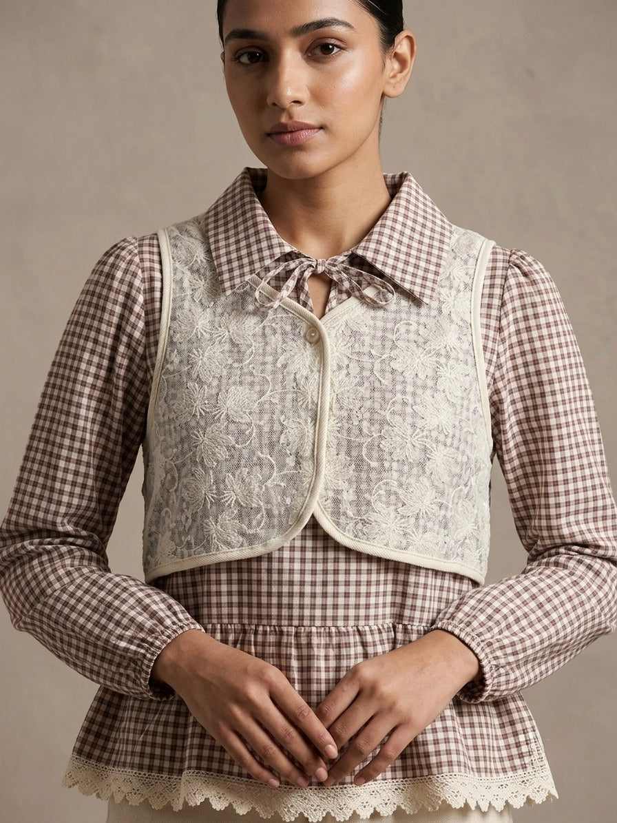 Lace Full Sleeve Vest Top