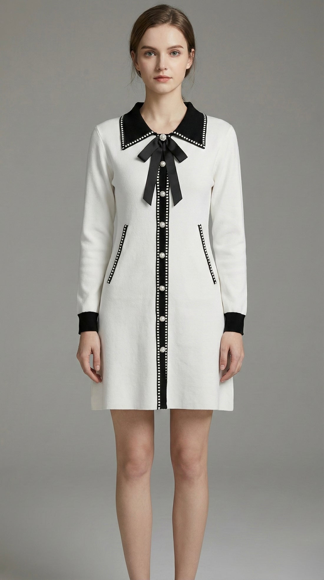 Nordwarm Bow-Detail Knit Dress