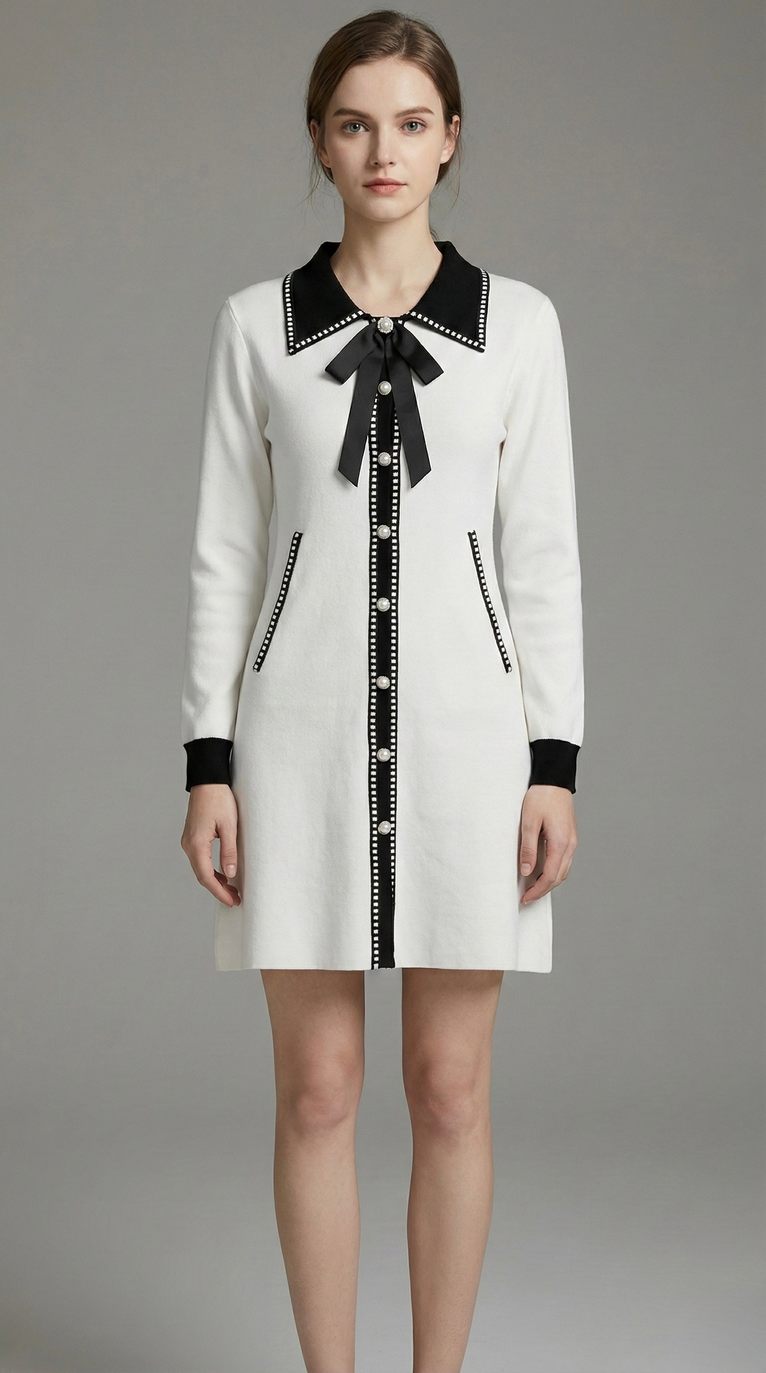 Nordwarm Bow-Detail Knit Dress
