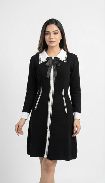 Nordwarm Bow-Detail Knit Dress