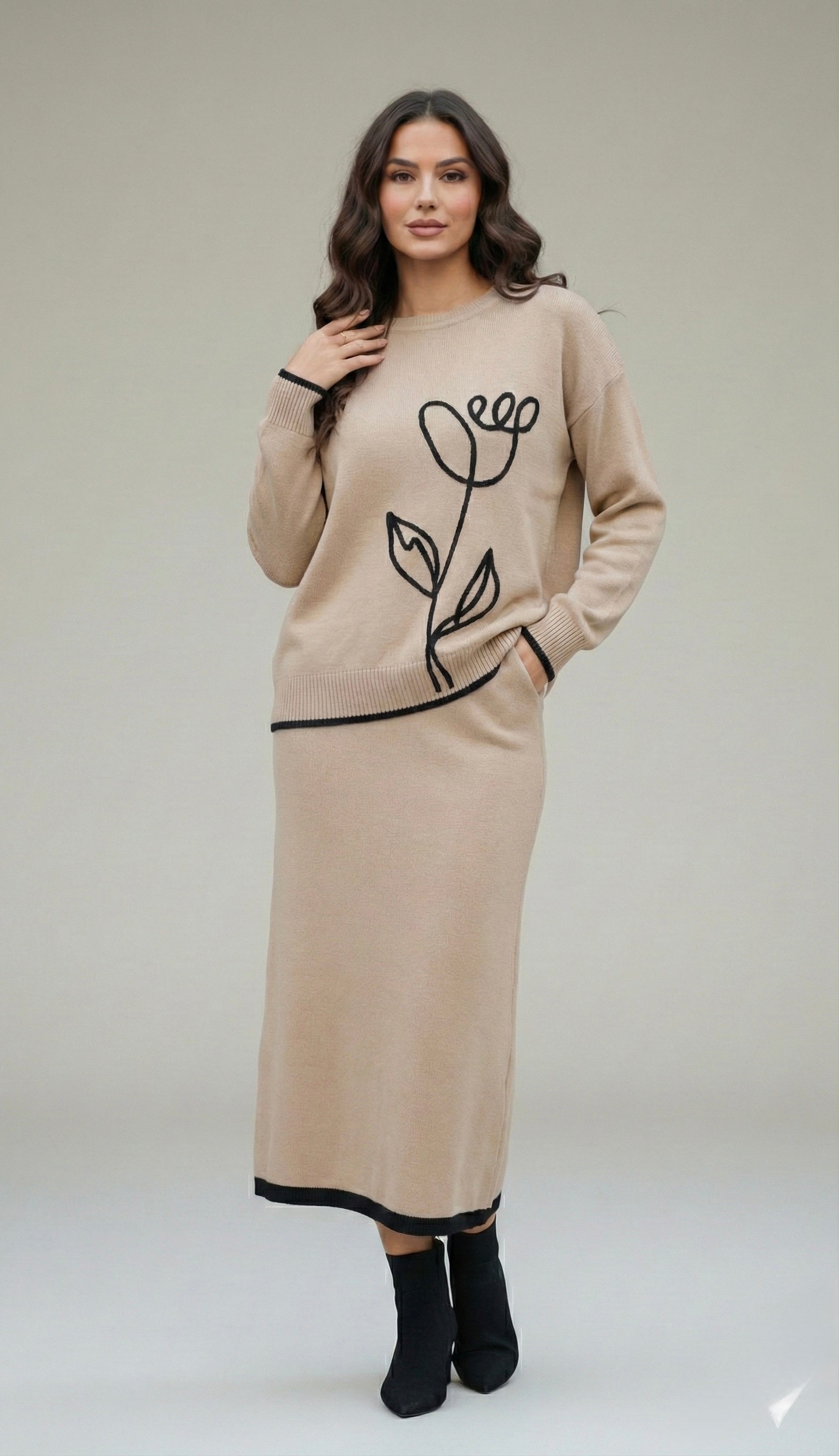 Outline Bloom Knit Set