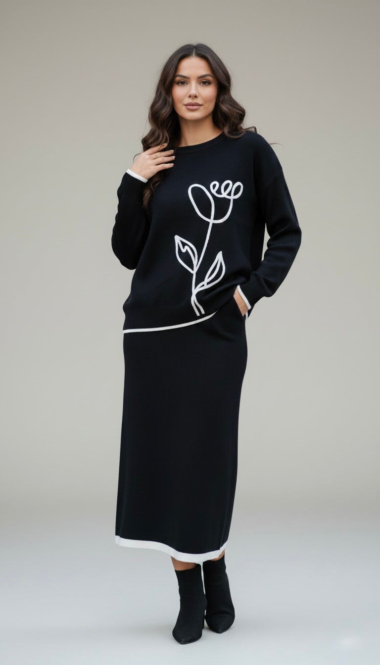 Outline Bloom Knit Set