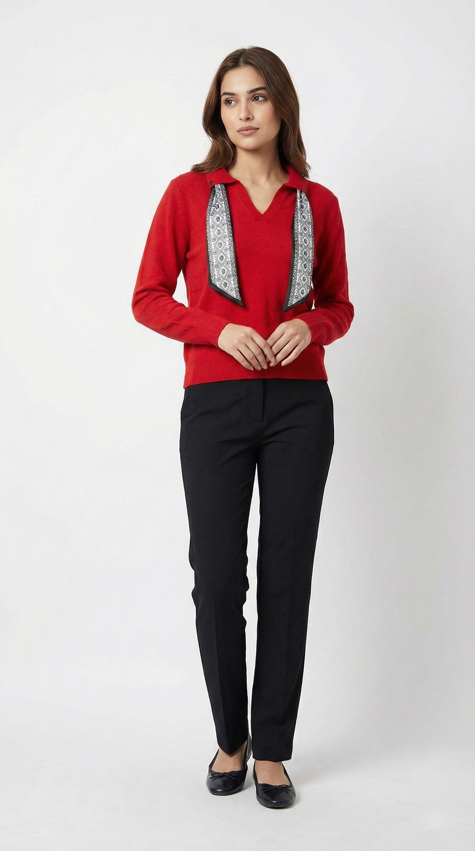 Collared Scarf Sweater