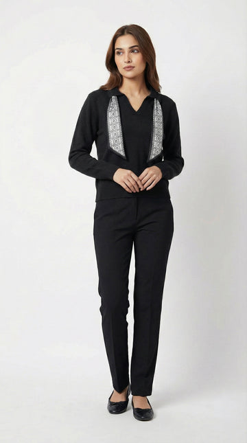 Collared Scarf Sweater