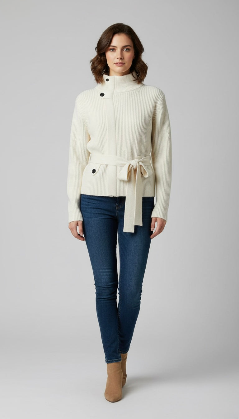 Geneva Belted Knit Sweater