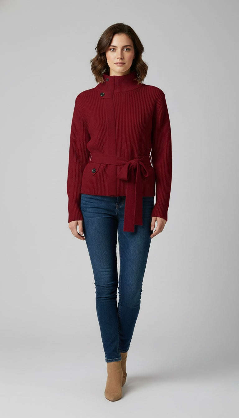 Geneva Belted Knit Sweater