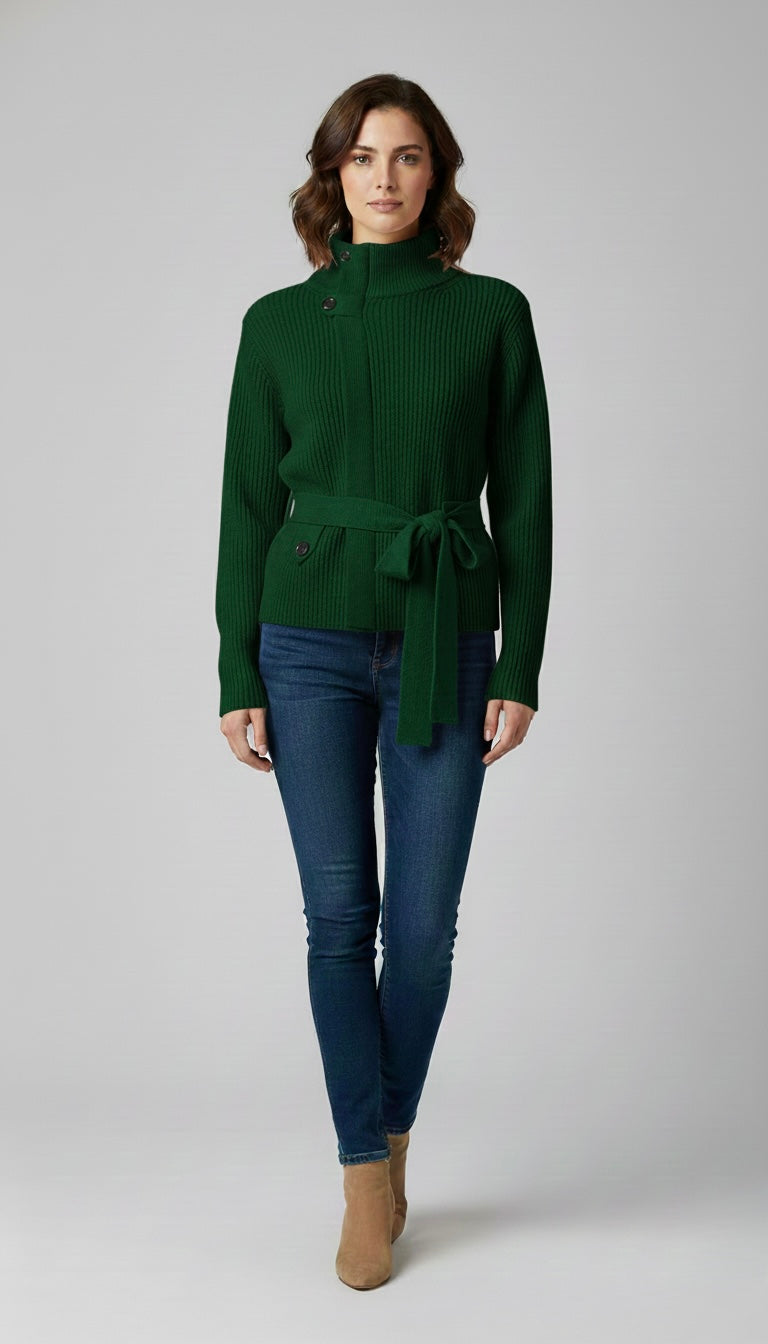 Geneva Belted Knit Sweater