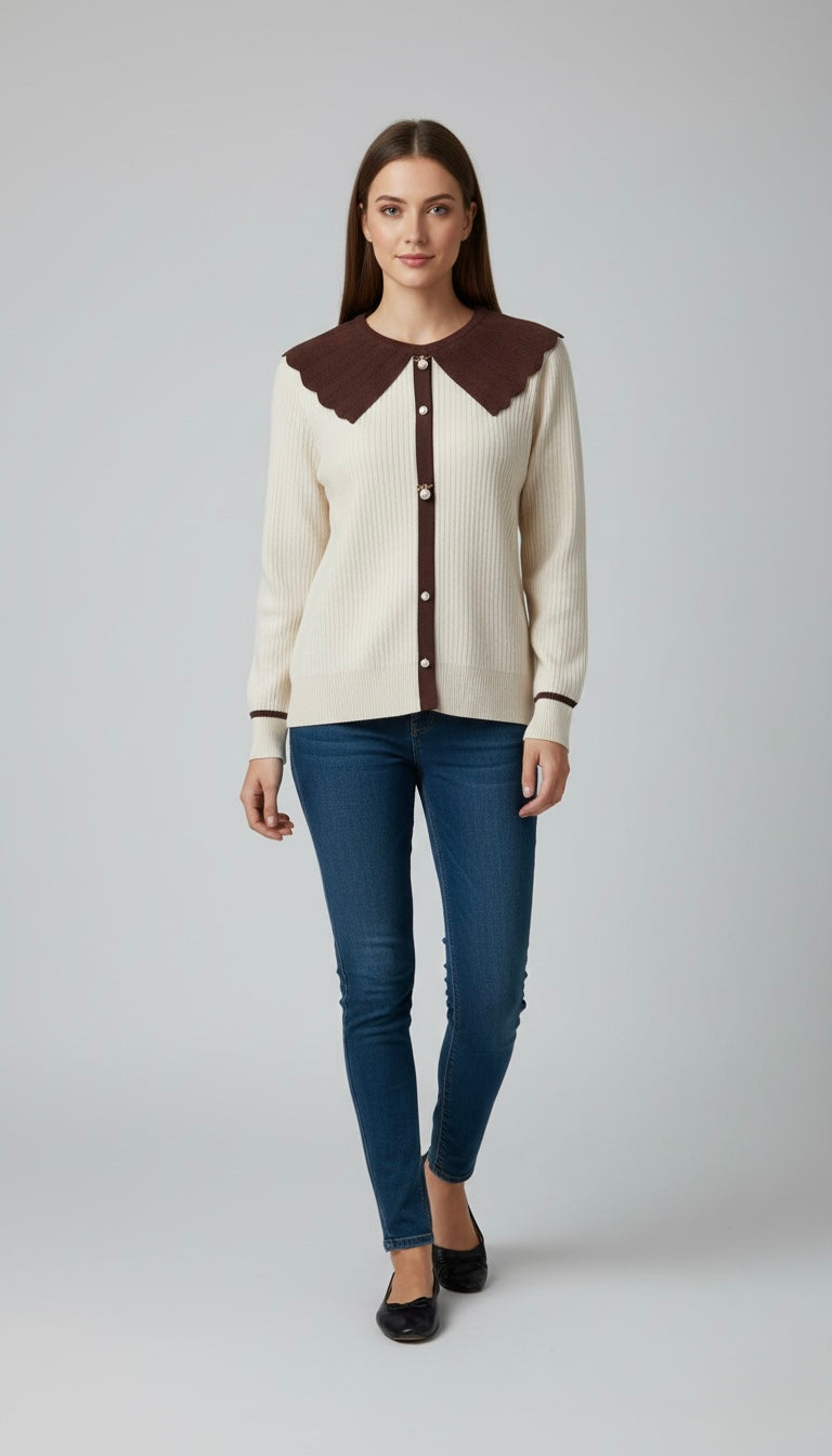Amelie Collar Knit Cardigan