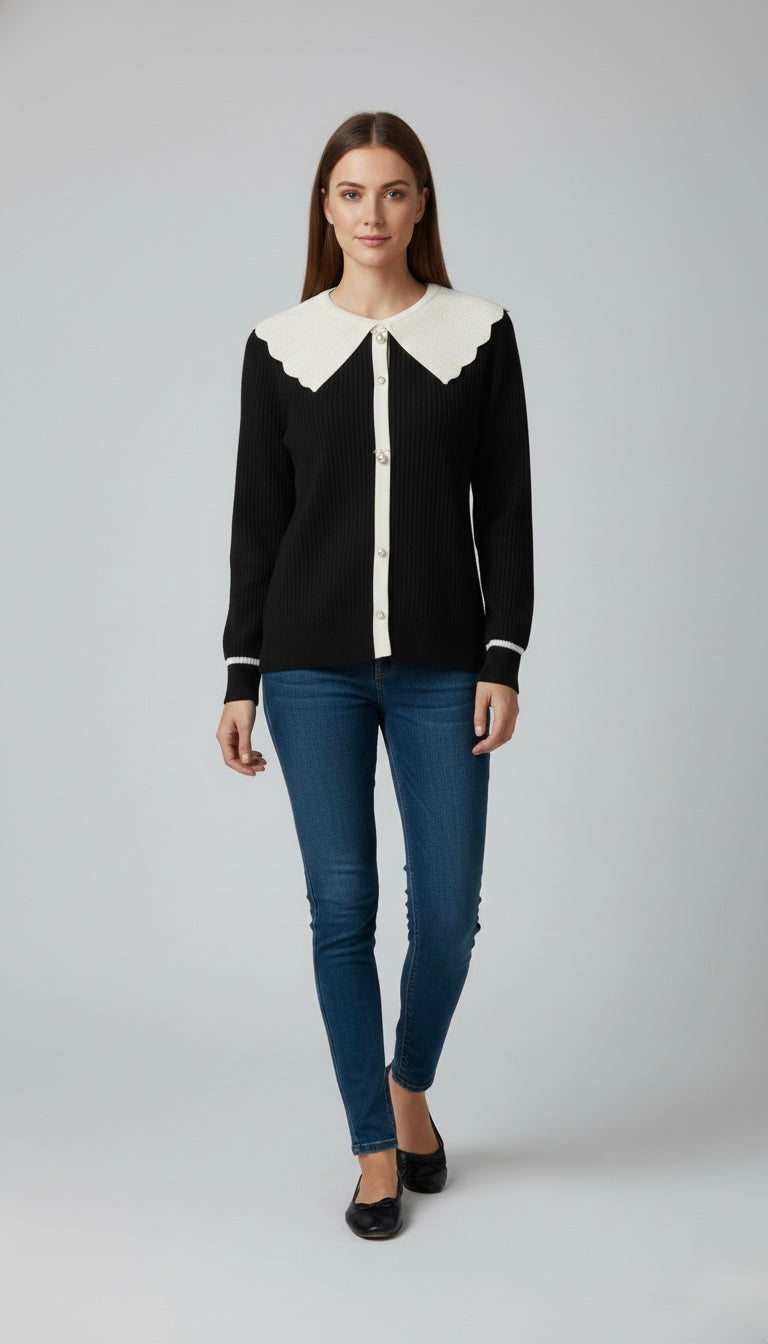 Amelie Collar Knit Cardigan