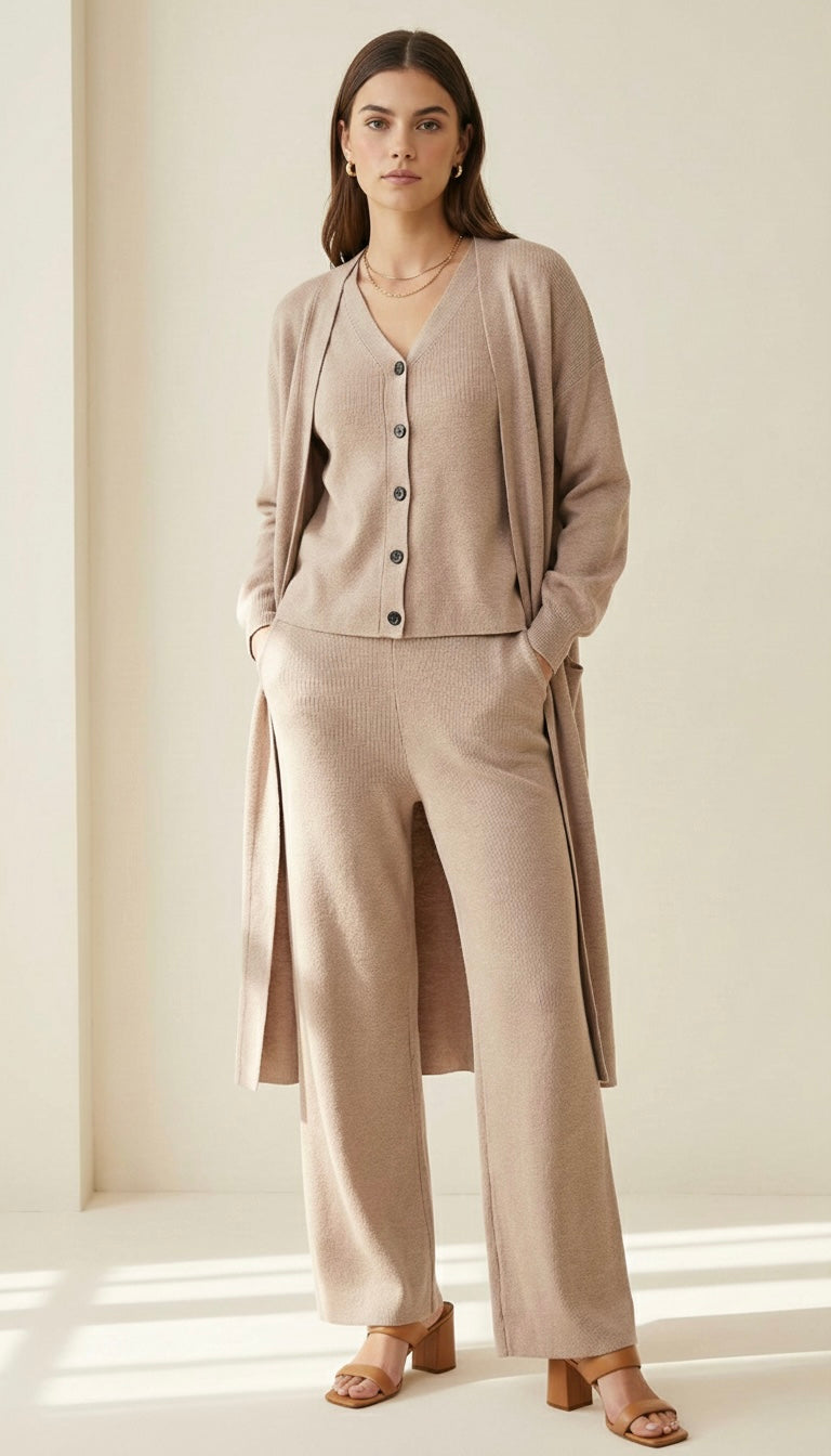 Cashmere Three-Piece Leisure Set