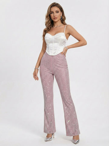Celestial Shimmer Wide-Leg Trousers