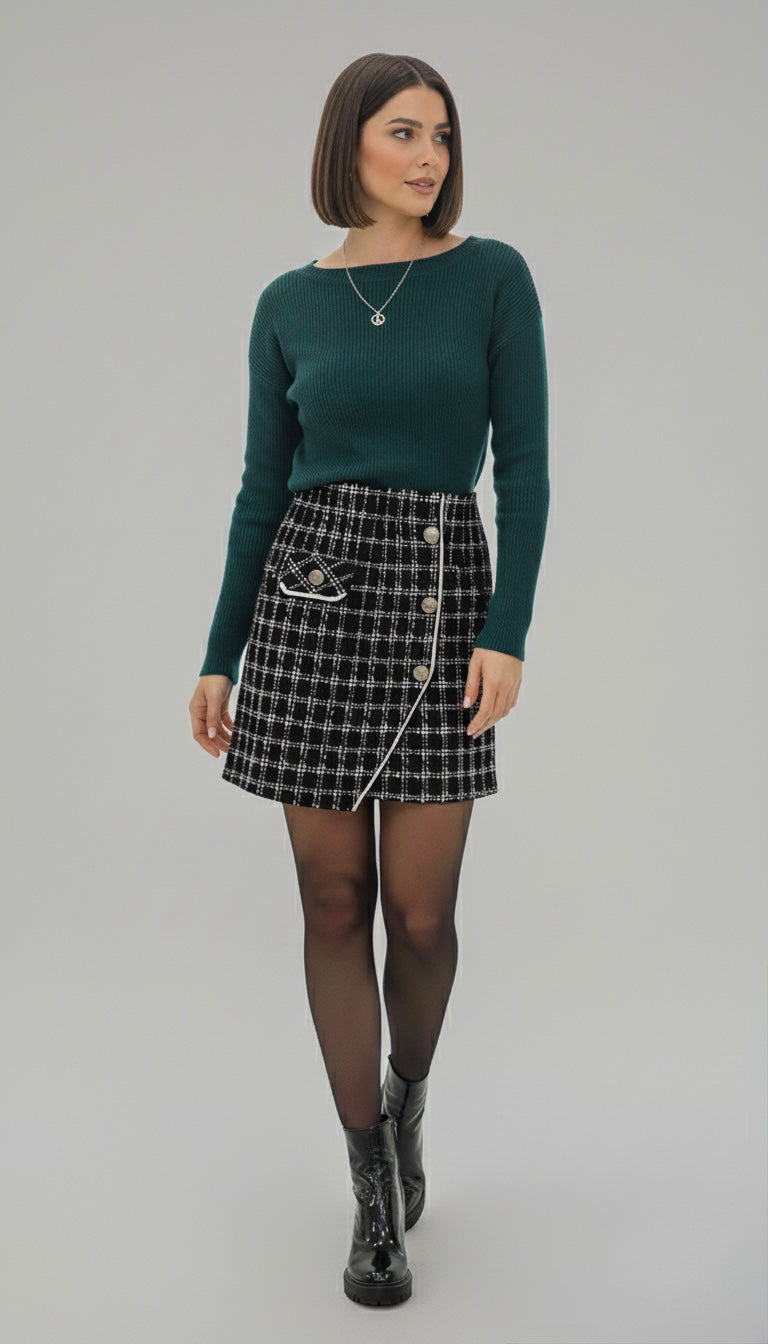 Regency Bouclé Mini Skirt