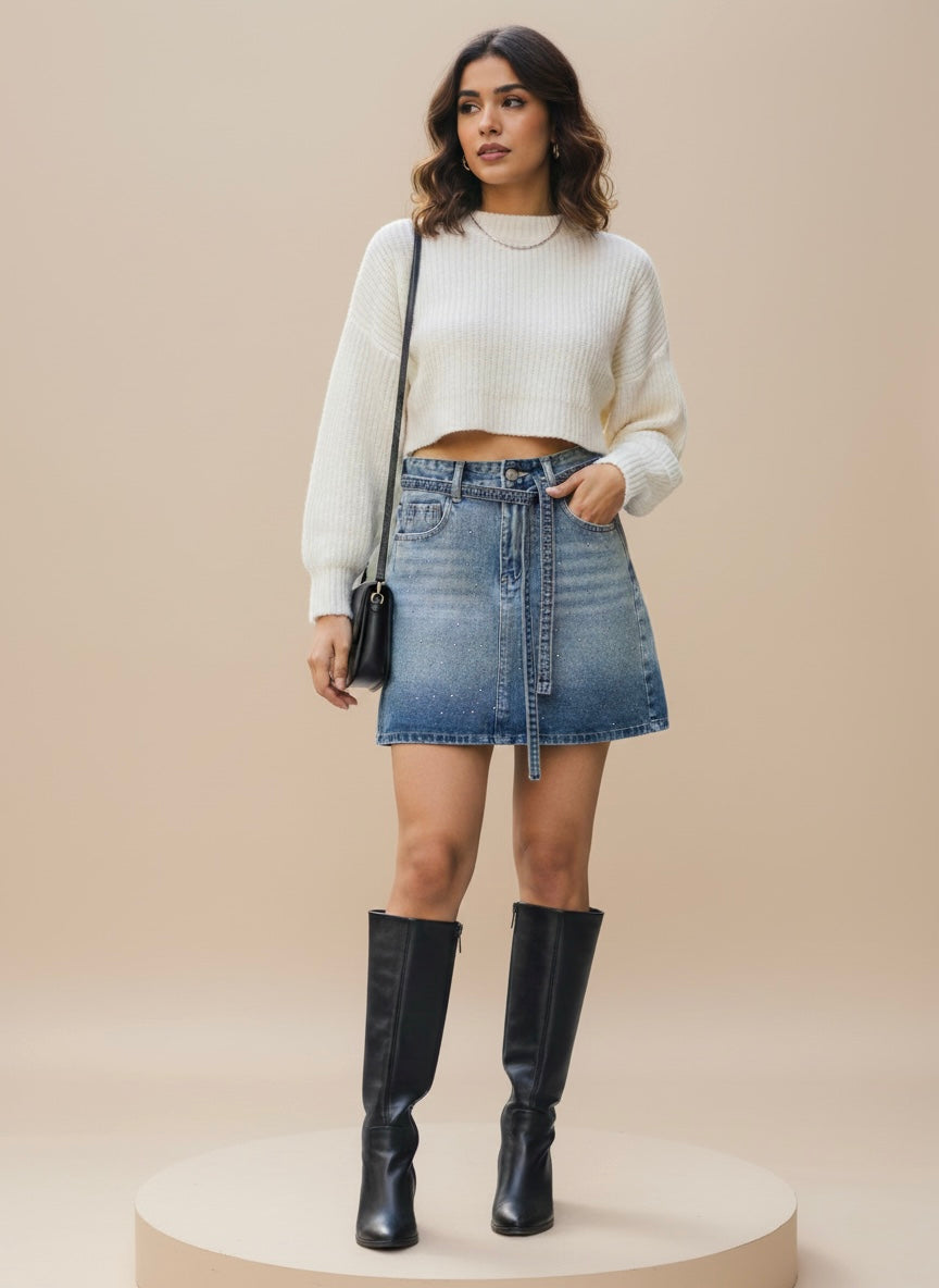 Celeste Rhinestone Skirt