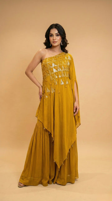 Amara One Shoulder Sharara Set