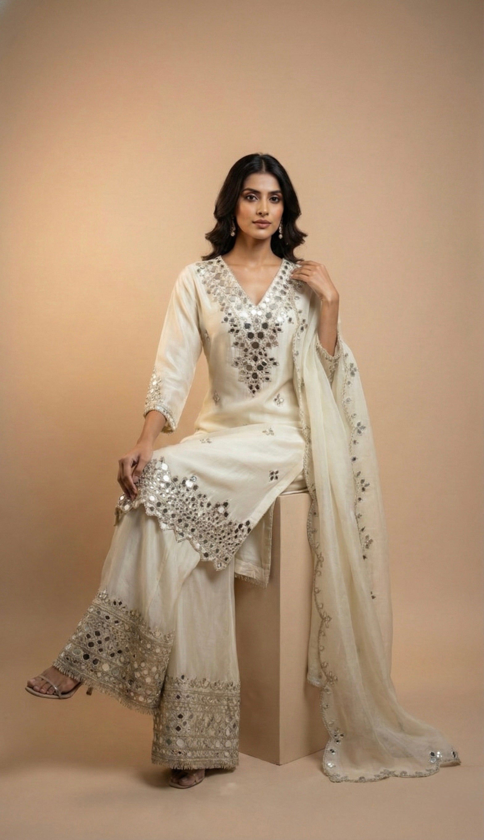 Amoli Mirror-Work Palazzo Set