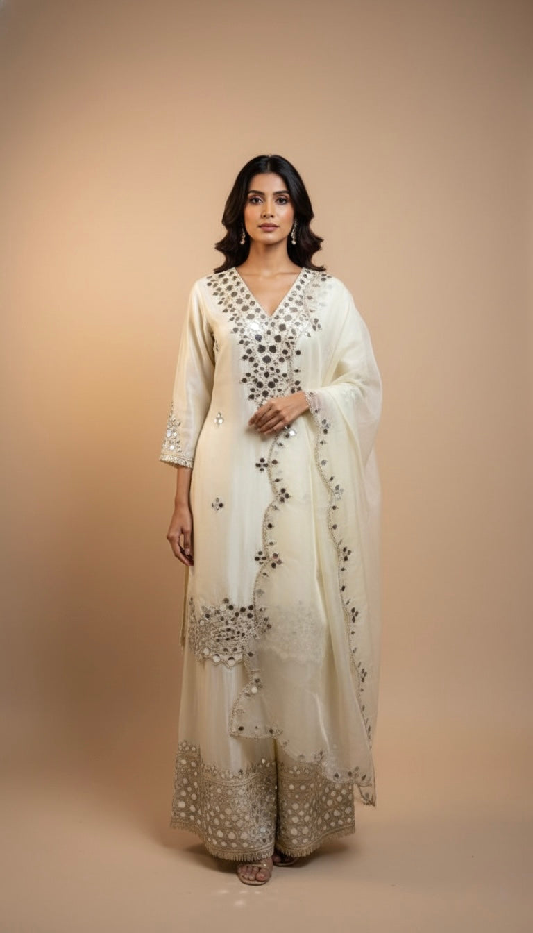 Amoli Mirror-Work Palazzo Set