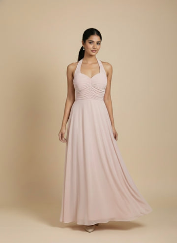 The Petal Dust Ruched Evening Gown