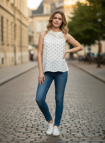 Polka Dot Rose Top