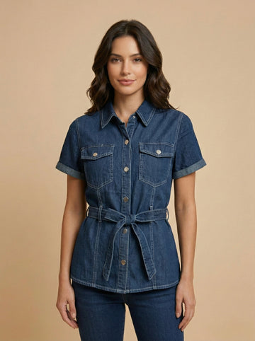 Chambray Structured Top