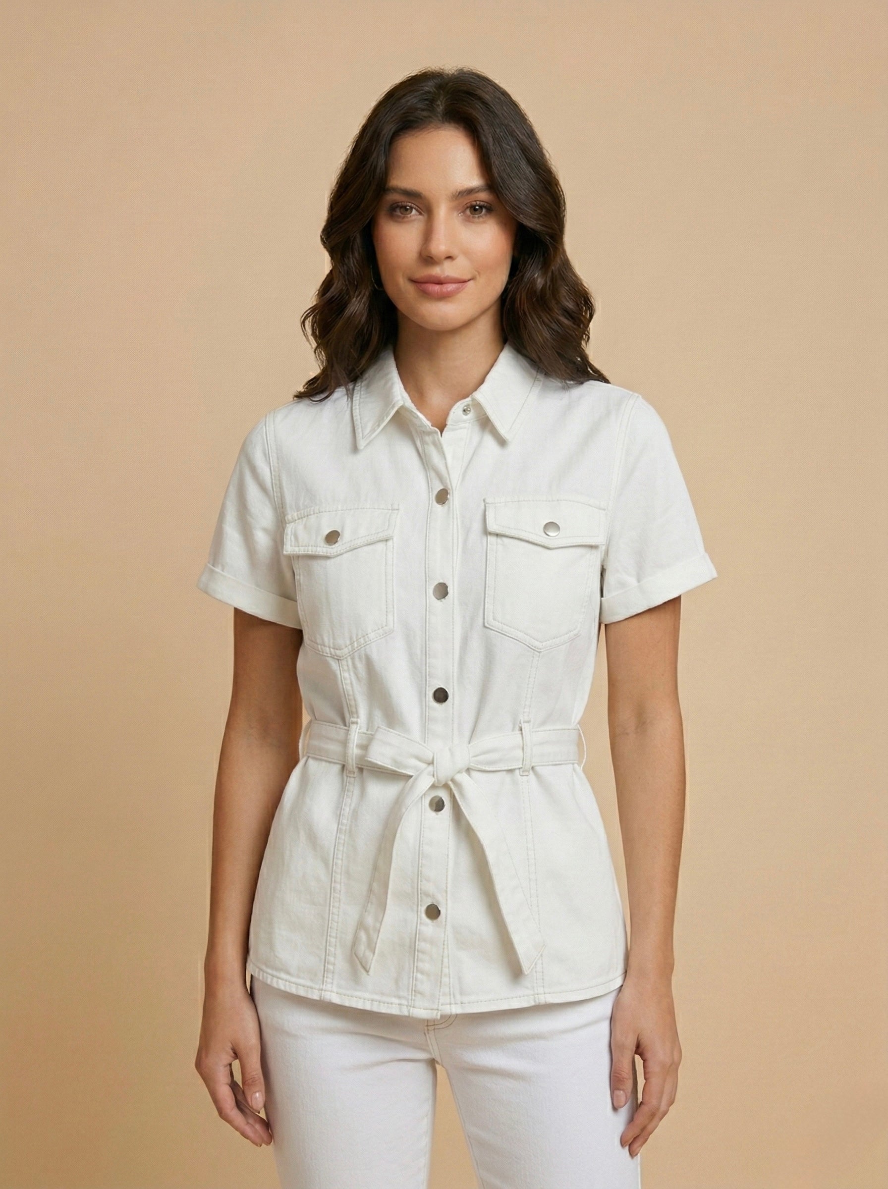 Chambray Structured Top