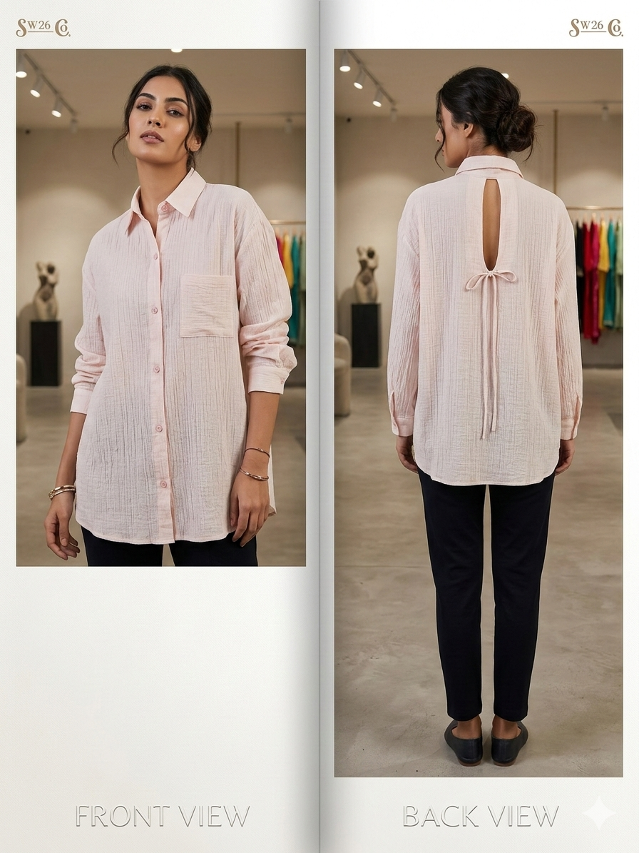 Luna Tie-Back Crinkle Shirt