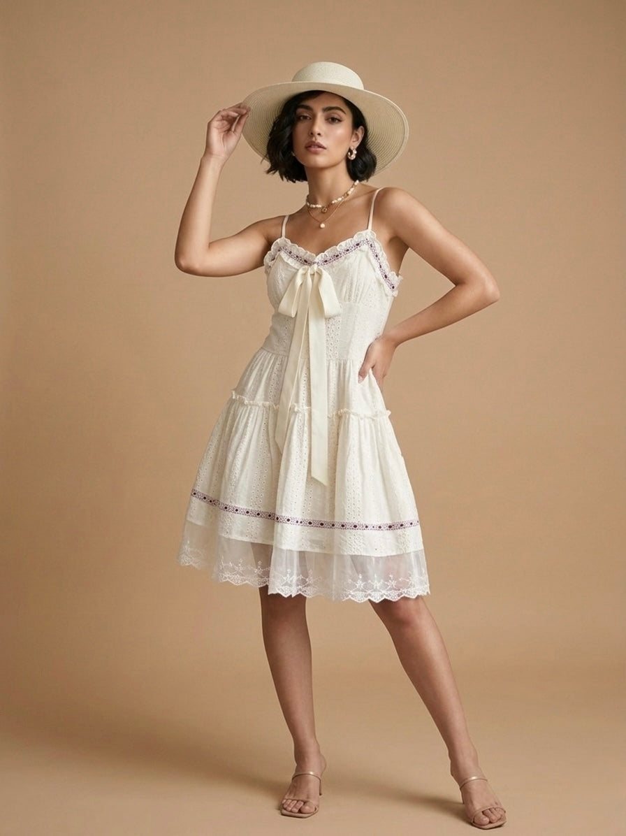 Eloise Eyelet Tiered Dress
