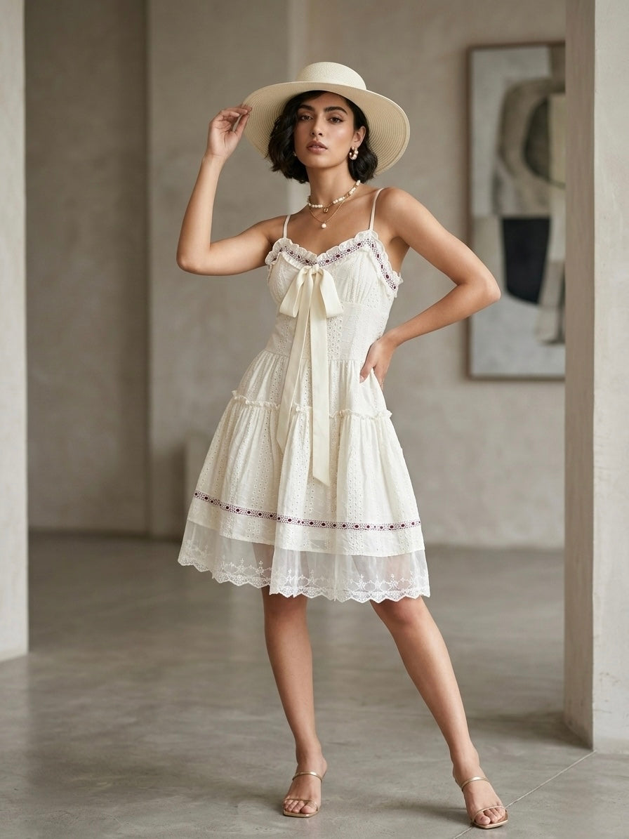 Eloise Eyelet Tiered Dress