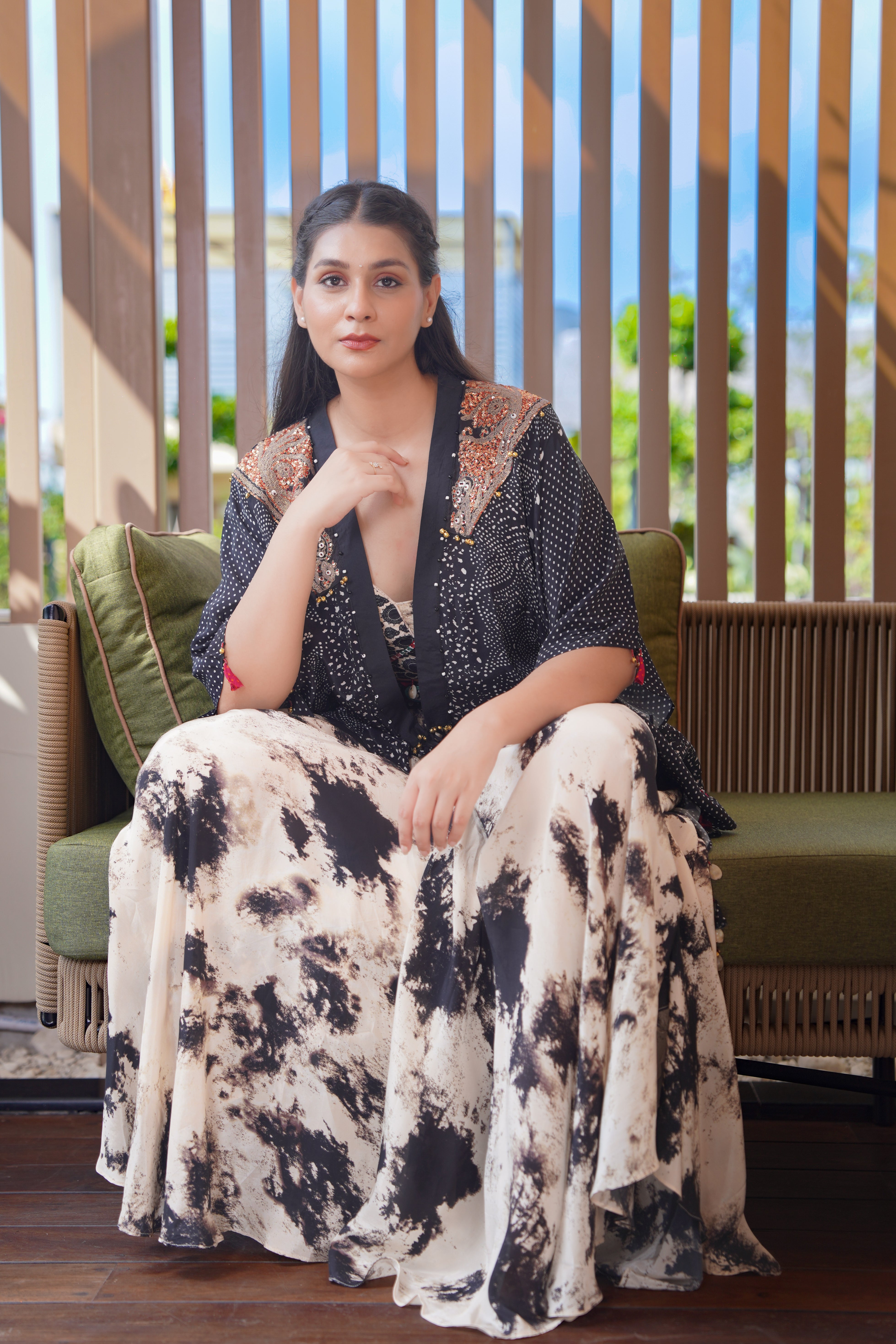 Rajsi Cape Skirt set