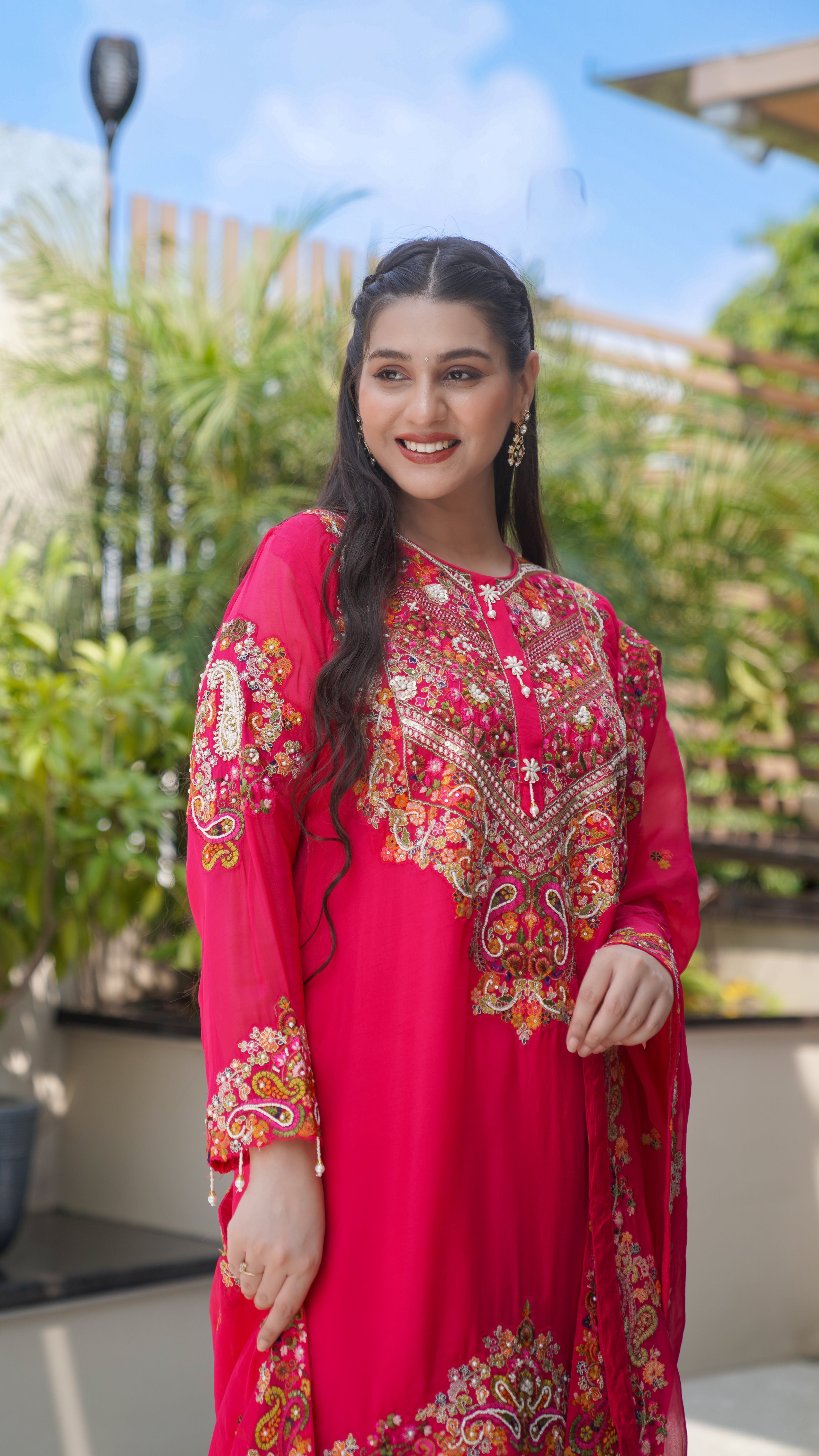 Embroidered Farshi Salwar Set | Available in 2 colors
