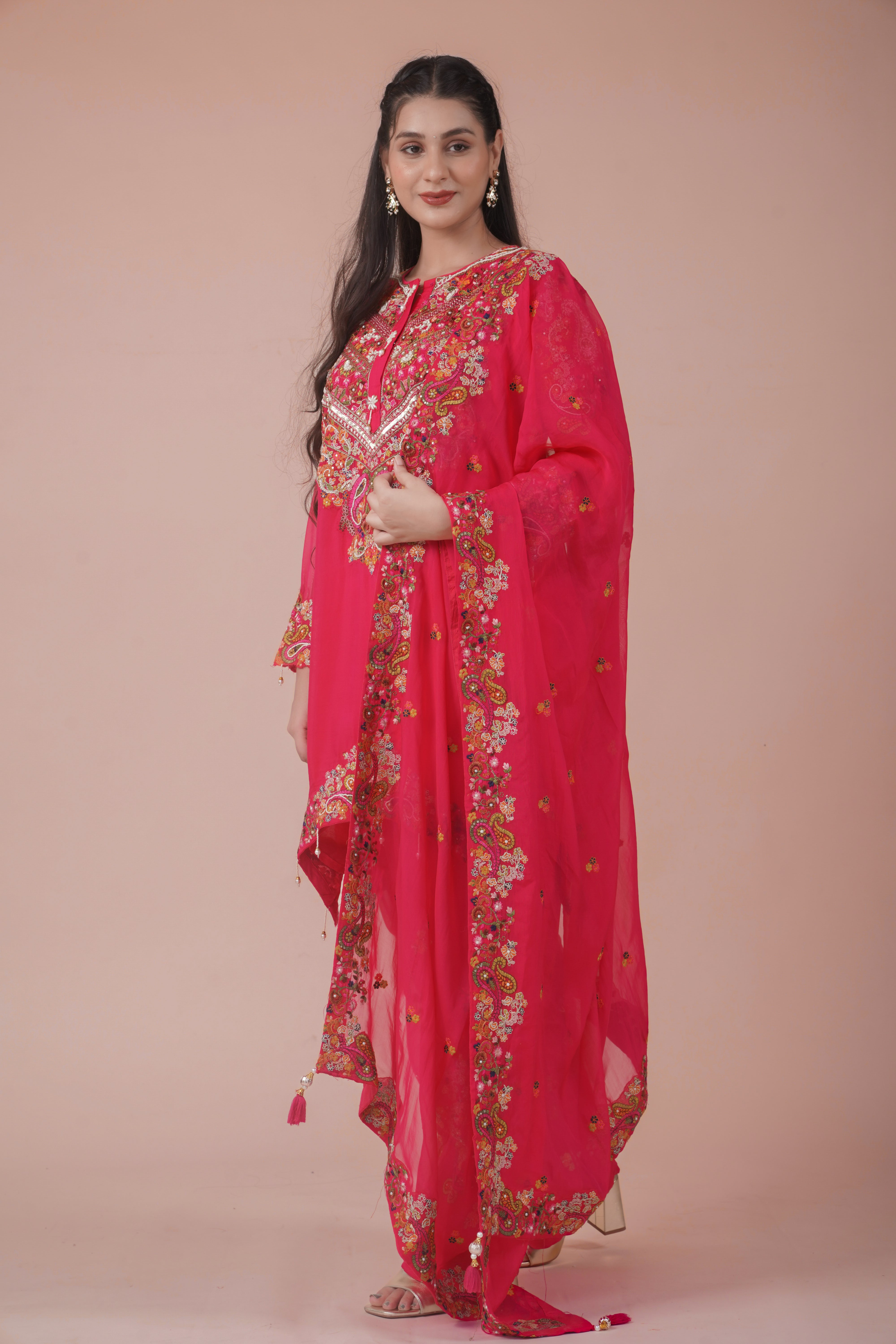 Embroidered Farshi Salwar Set | Available in 2 colors