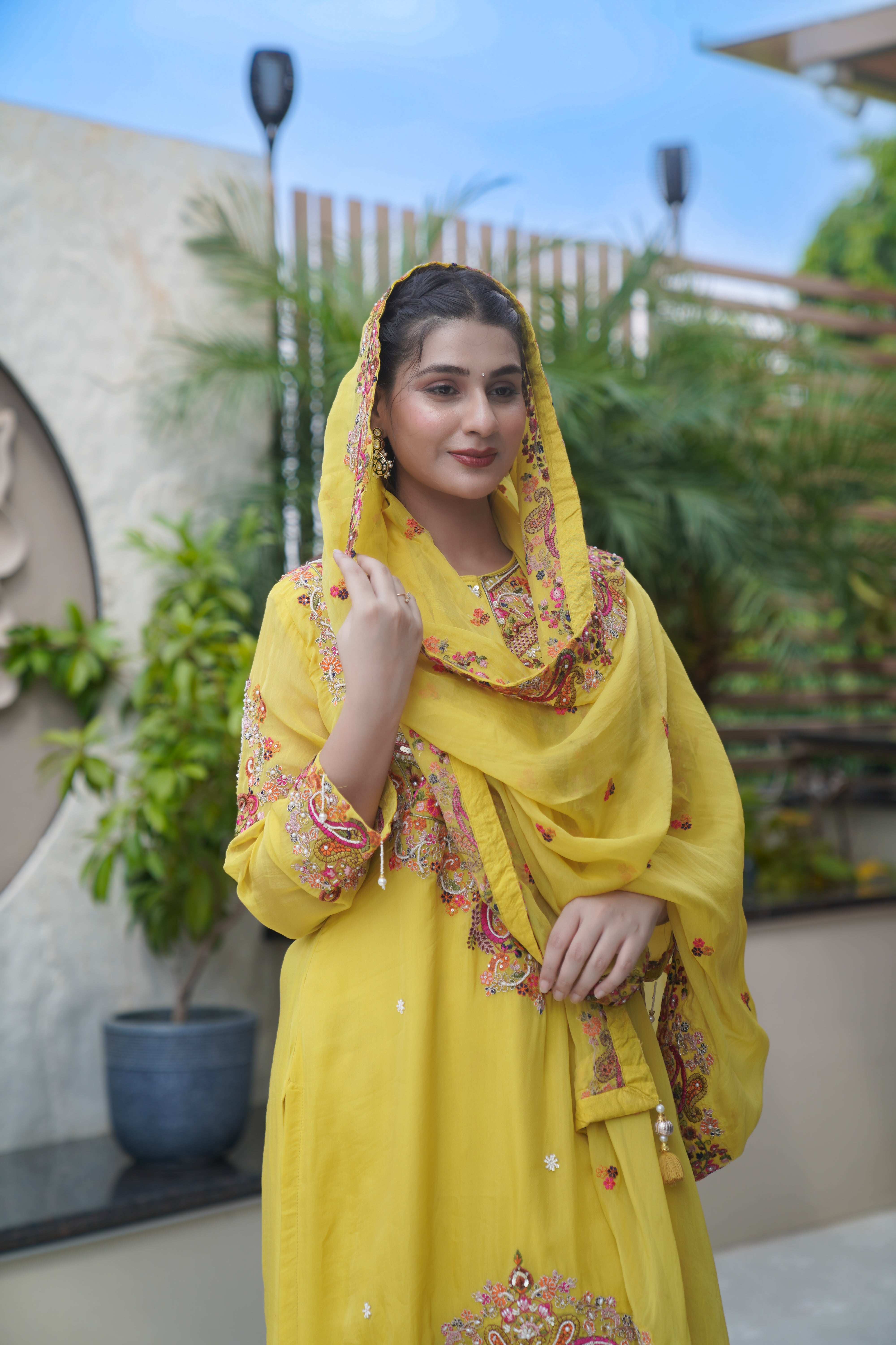 Embroidered Farshi Salwar Set | Available in 2 colors