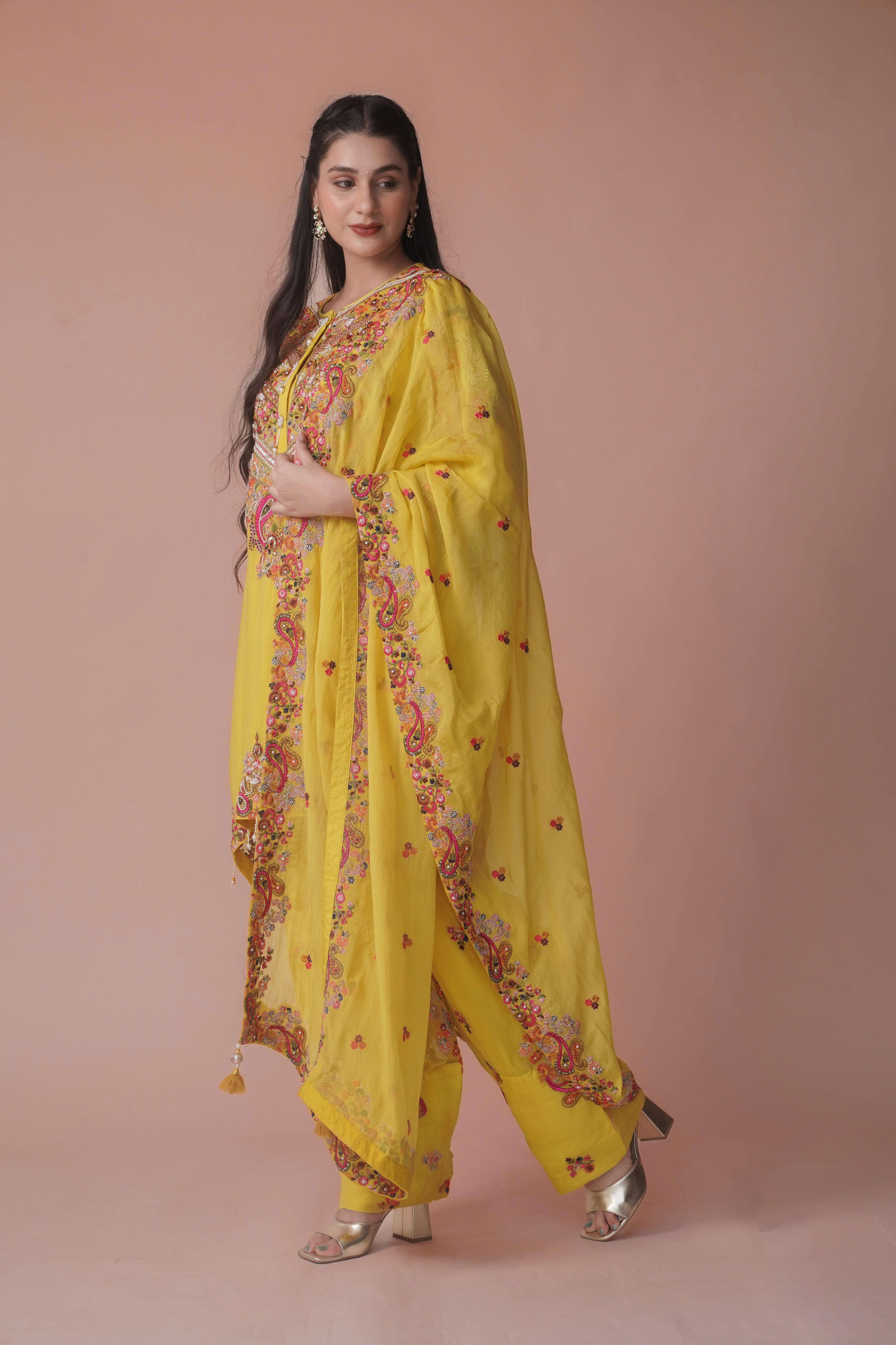 Embroidered Farshi Salwar Set | Available in 2 colors