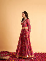 Maroon Silk Printed Lehenga Choli with Golden Border – Festive & Wedding Indian Ethnic Wear | LS-01