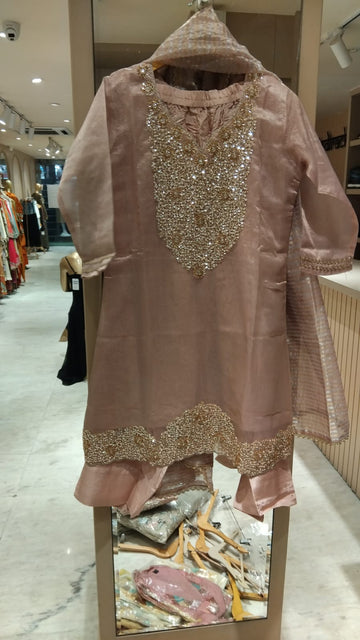Dusty Rose Sequin Embroidered Kurta Set