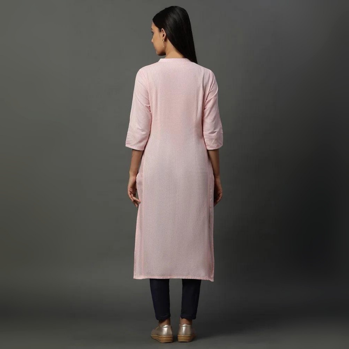 Women’s Cotton Straight Kurta with Striped Pattern - Comfortable Ethnic Wear | KS-47