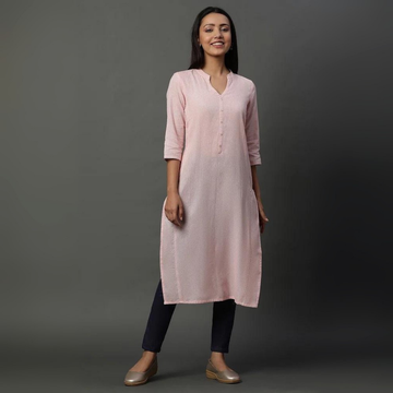 Women’s Cotton Straight Kurta with Striped Pattern - Comfortable Ethnic Wear | KS-47