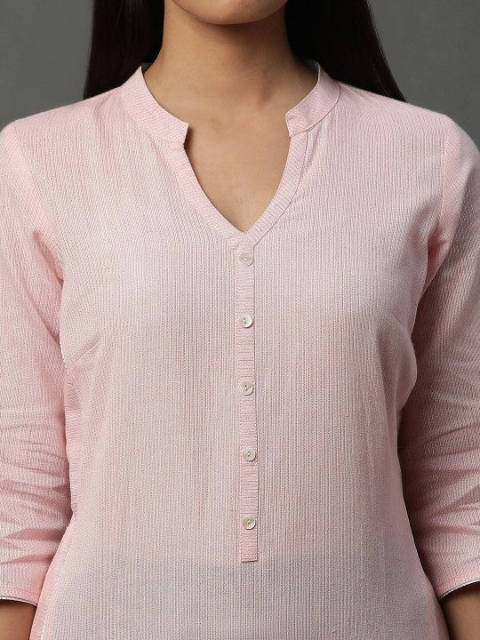 Women’s Cotton Straight Kurta with Striped Pattern - Comfortable Ethnic Wear | KS-47