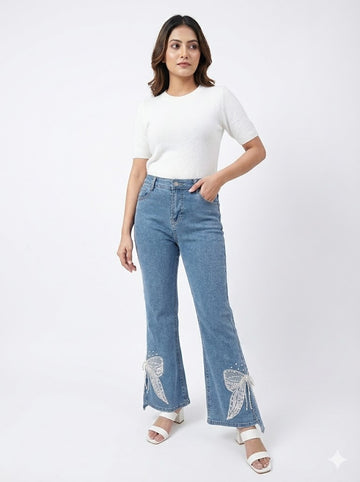 3D Embroidered Denim