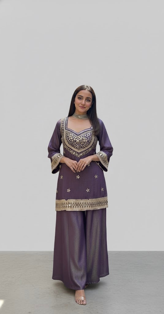 Ziba Mirror Embroidered Suit